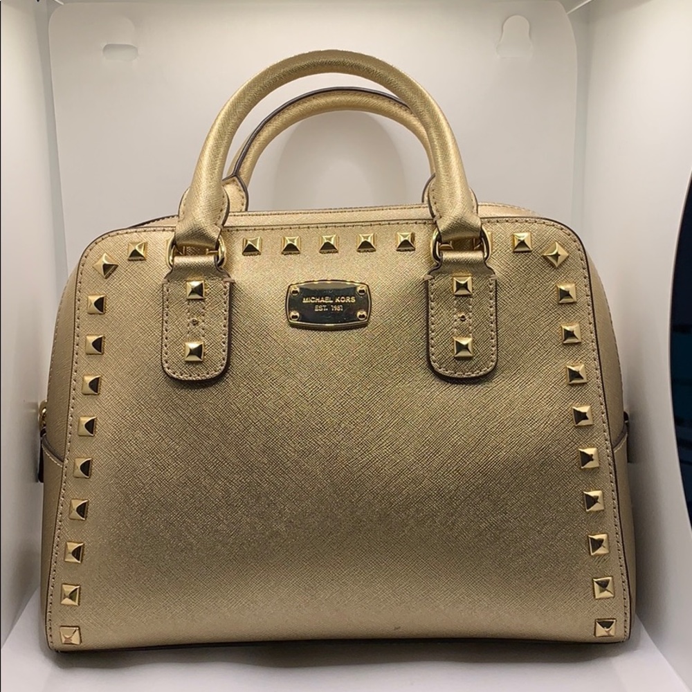 Michael Kors Sandrine Stud Pale Gold Purse